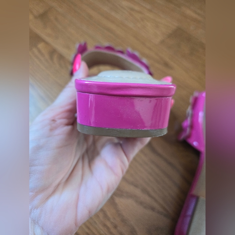 NINE WEST WN MINLEY3 Flat Slip on HOT PINK Sandals - Picture 8 of 10